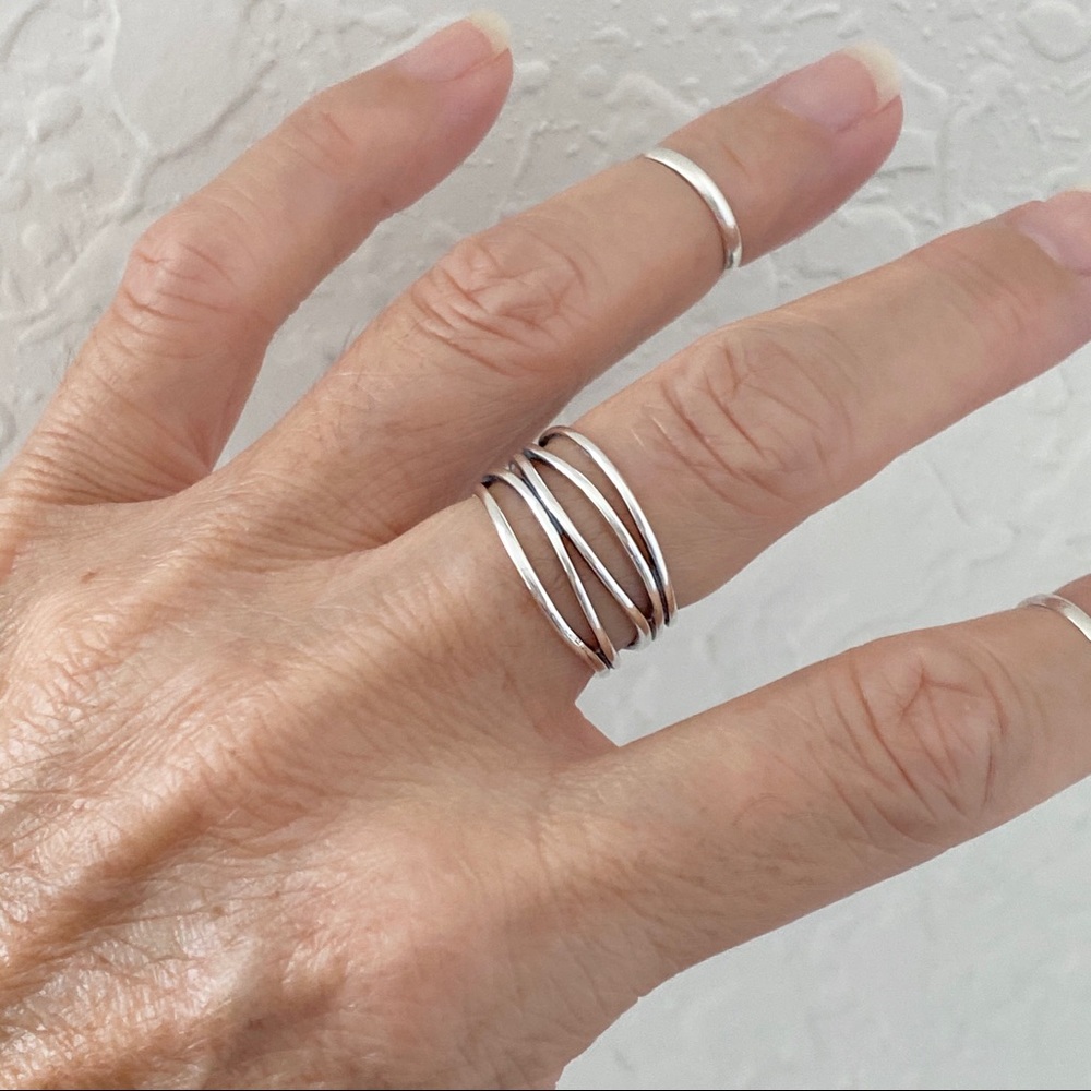 Sterling Silver Statement Wraparound Ring, Boho R… - image 3